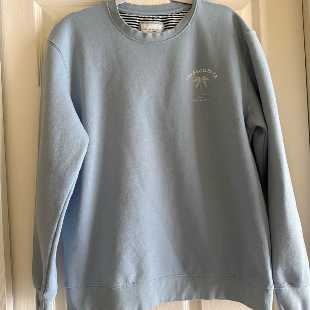 Daily Ritual Light Blue Crewneck Sweatshirt with LA Palm Logo